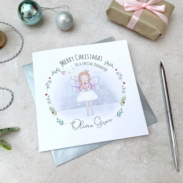 Personalised Girls Christmas Card - Fairy Christmas cards